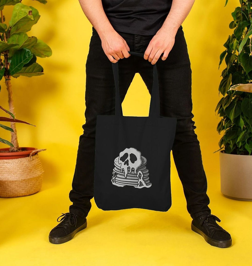 Skull & Pancakes tote